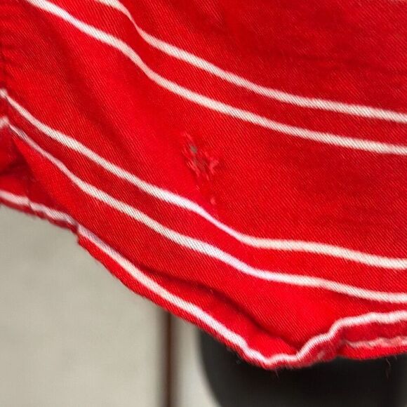 Torrid red stripe shirt with cut outs on back 2 - Picture 4 of 9